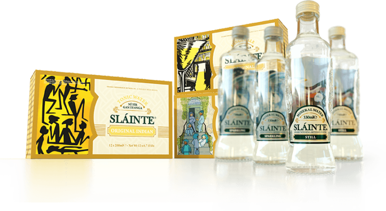 Carton package and the Slainte mineral water glass bottle range